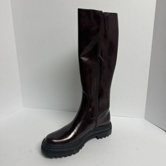Vince Camuto Womens Phrancie Knee High Boot Eggplant Leather Size 8 M - Picture 2 of 6